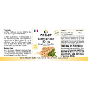 Viên Nang Nattokinase Warnke 50mg - Phòng Chống Đột Quỵ, Tai Biến Mạch Máu Não 8 Viên Nang Nattokinase Warnke 50mg