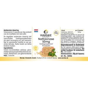 Viên Nang Nattokinase Warnke 50mg - Phòng Chống Đột Quỵ, Tai Biến Mạch Máu Não 9 Viên Nang Nattokinase Warnke 50mg