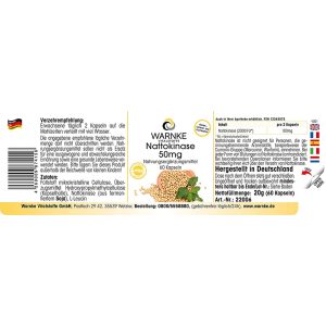 Viên Nang Nattokinase Warnke 50mg - Phòng Chống Đột Quỵ, Tai Biến Mạch Máu Não 10 Viên Nang Nattokinase Warnke 50mg
