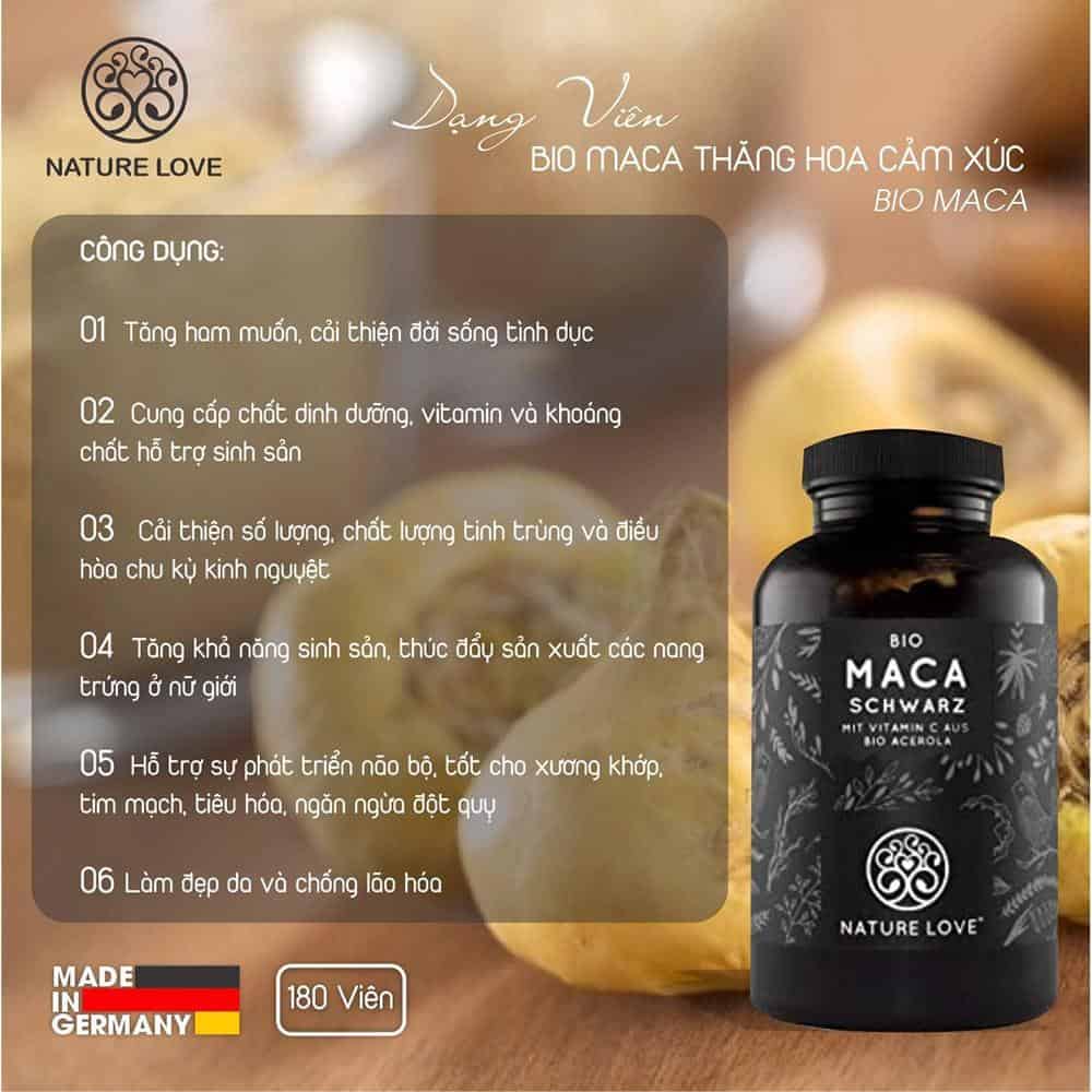 Viên Nang Nature Love Bio Maca Schwarz 163g Viên Nang Nature Love Bio Maca Schwarz 163g