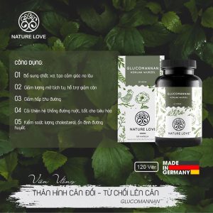 Viên Nang Nature Love Glucomannan Conjak Wurzel 120 Viên 6 Viên Nang Giảm Cân Nature Love Glucomannan 120 Viên