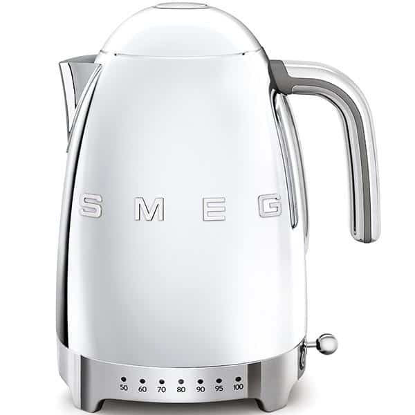 am-dun-nuoc-SMEG-KLF04SSEU-mau-bac-1 Ấm đun nước SMEG KLF04SSEU màu bạc với thiết kế các nút sáng nhiệt độ trực quan