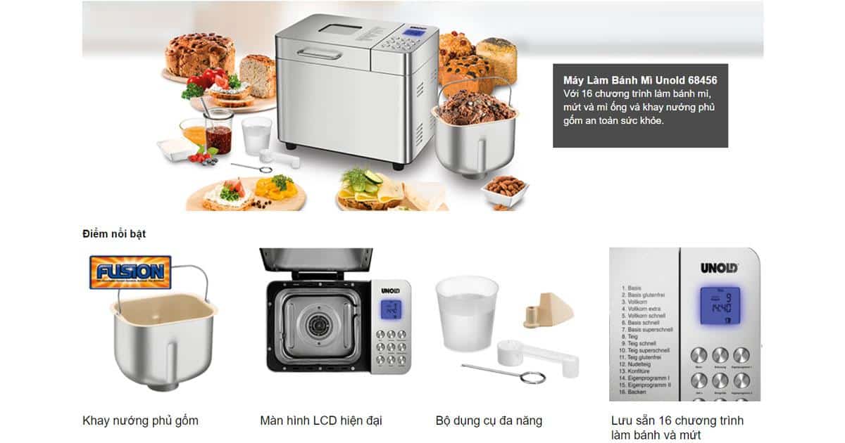 Máy Làm Bánh Mì Tự Động Unold 68456 7 Máy Làm Bánh Mì Unold 68456