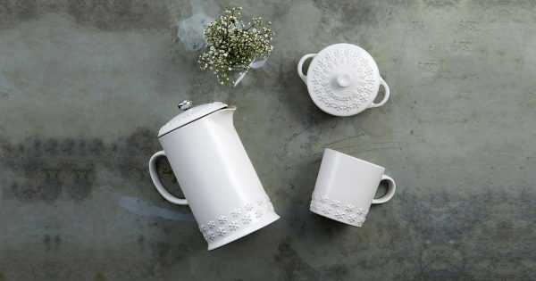 Cốc Cafe LeCreuset PG8200 Holly Bắng Sứ Màu Trắng 1L 7 PG8200 7