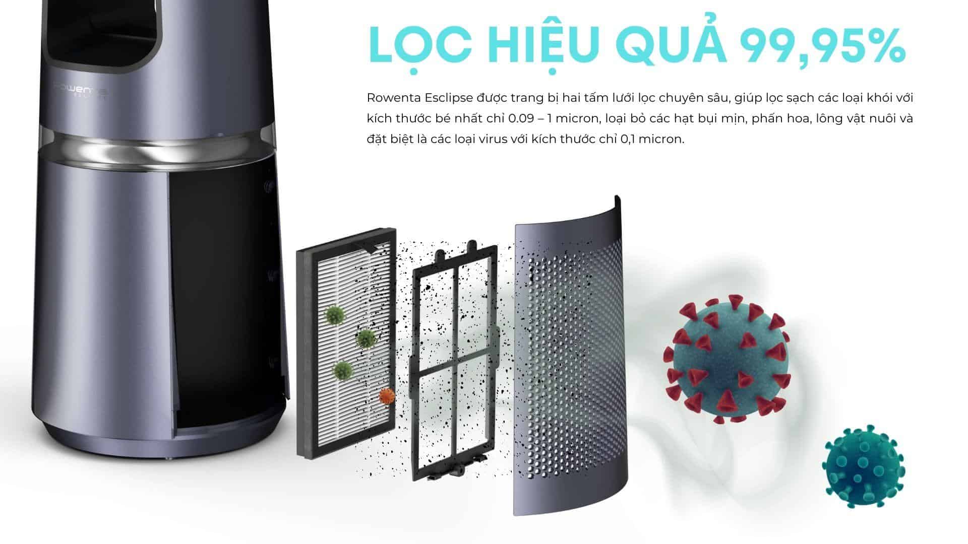 Quạt Không Cánh Kèm Lọc Không Khí Rowenta QU5034 Quat Khong Canh Kem Loc Khong Khi Rowenta QU5034