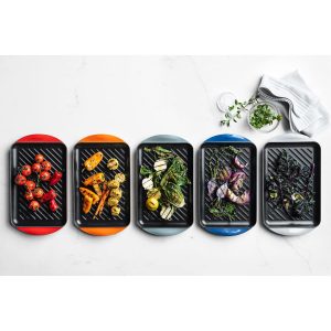 Chảo Nướng Le Creuset 20202321700460 Grillpfanne Rechteckig Trad Chữ Nhật 32x22cm - Karibick (Xanh Dương) - Nhập Khẩu Đức & EU 5 LeCreuset Grillpfanne rechteckig Trad.32x22cm Karibik Blau 1
