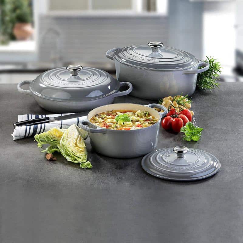 Nồi Gang LeCreuset Bräter Rund Evo 20cm Nebelgrau 8 Nồi Gang LeCreuset Bräter Rund Evo 20cm Nebelgrau
