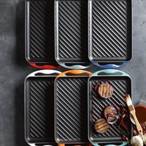 Chảo Nướng Le Creuset 20202321700460 Grillpfanne Rechteckig Trad Chữ Nhật 32x22cm - Karibick (Xanh Dương) - Nhập Khẩu Đức & EU 7 f7096a1bf238aa27357c10d38e535597