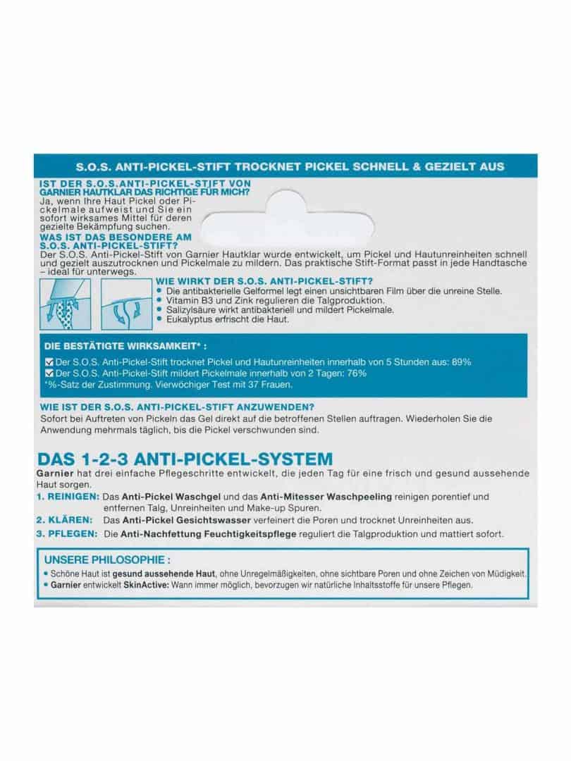 SOS-Anti-Pickel-Stift-Hautklar-Anti-Pickel-10ml-Verpackung-Rueckseite-Garnier-Deutschland-gr SOS Anti Pickel Stift Hautklar Anti Pickel 10ml Verpackung Rueckseite Garnier Deutschland gr