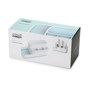 Khay Đựng Bàn Chải Mỹ Phẩm Nhà Tắm Joseph Joseph 70504 EasyStore Trắng Xanh 8 Khay Đựng Bàn Chải Mỹ Phẩm Nhà Tắm Joseph Joseph 70504 EasyStore