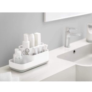 Khay Đựng Bàn Chải Mỹ Phẩm Nhà Tắm Joseph Joseph 70513 EasyStore Trắng Xám 6 Khay Đựng Bàn Chải Mỹ Phẩm Nhà Tắm Joseph Joseph 70513 EasyStore