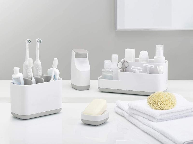 Khay Đựng Bàn Chải Mỹ Phẩm Nhà Tắm Joseph Joseph 70513 EasyStore Trắng Xám 9 Khay Đựng Bàn Chải Mỹ Phẩm Nhà Tắm Joseph Joseph 70513 EasyStore