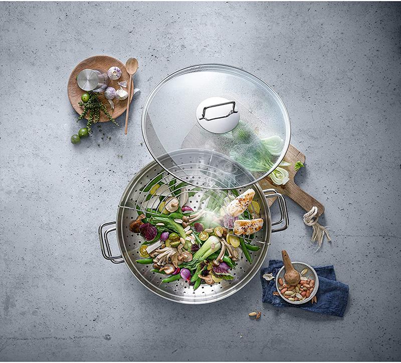 Chảo Kèm Xửng Hấp WMF Wok Macao 36cm 8 Chảo Kèm Xửng Hấp WMF Wok Macao