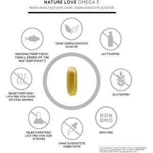 Dầu Cá Nature Love Omega 3 Aus Fischol 40225 120V 3 Viên Uống Dầu Cá Nature Love Omega 3 Aus Fischol 120 Viên