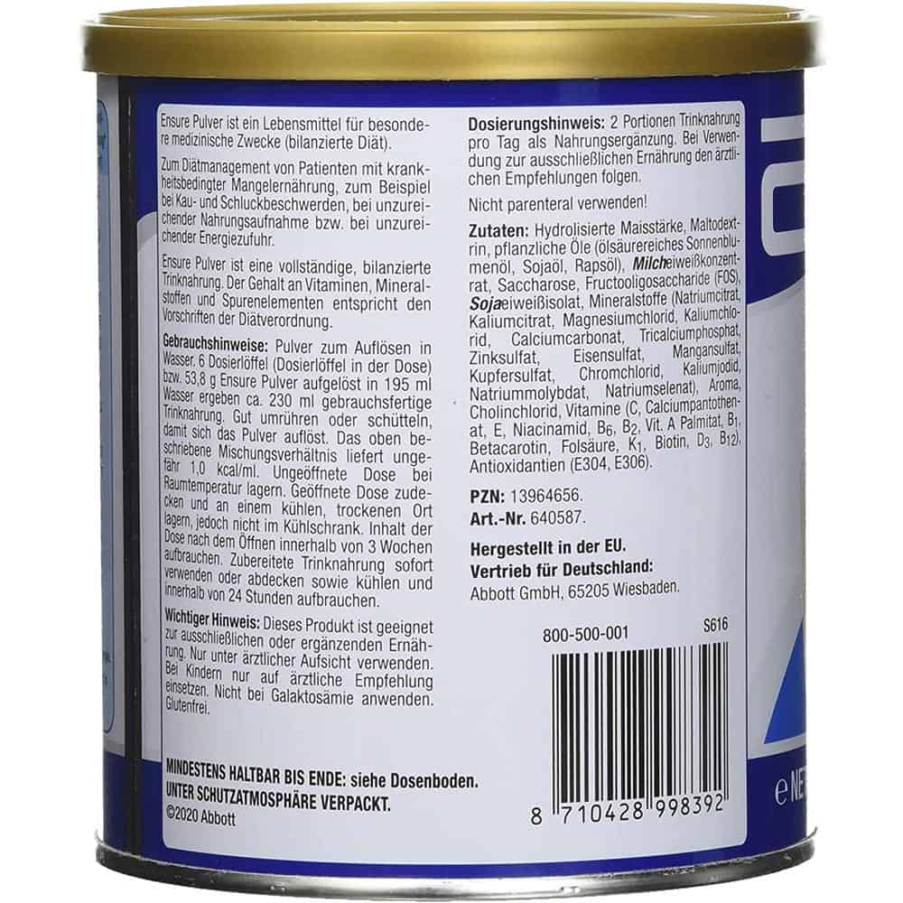 Sữa Bột Ensure Vanilla-Geschmack S616 400g-3 Sữa Bột Ensure Vanilla-Geschmack S616 400g