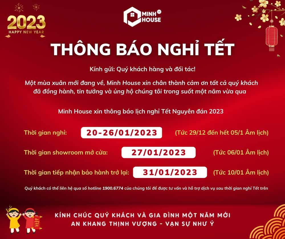 Thông báo lịch nghỉ tết Nguyên Đán 2023 trên toàn hệ thống 1 Thông báo nghỉ tết