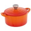 Nồi Gang Le Creuset Mini 10cm Orange 2 Nồi Gang Le Creuset Mini 10cm Orange