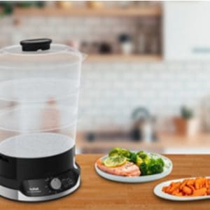 Nồi Hấp Điện Tefal Ultra Compact VC2048 3 Tầng 4 Nồi Hấp Điện Tefal Ultra Compact VC2048 3 Tầng