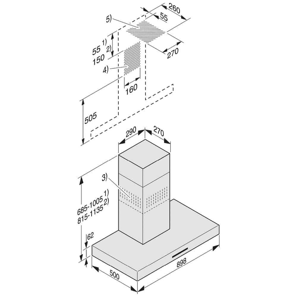Miele DA 4298 W-5 Máy Hút Mùi Miele DA 4298 W Puristic Plus