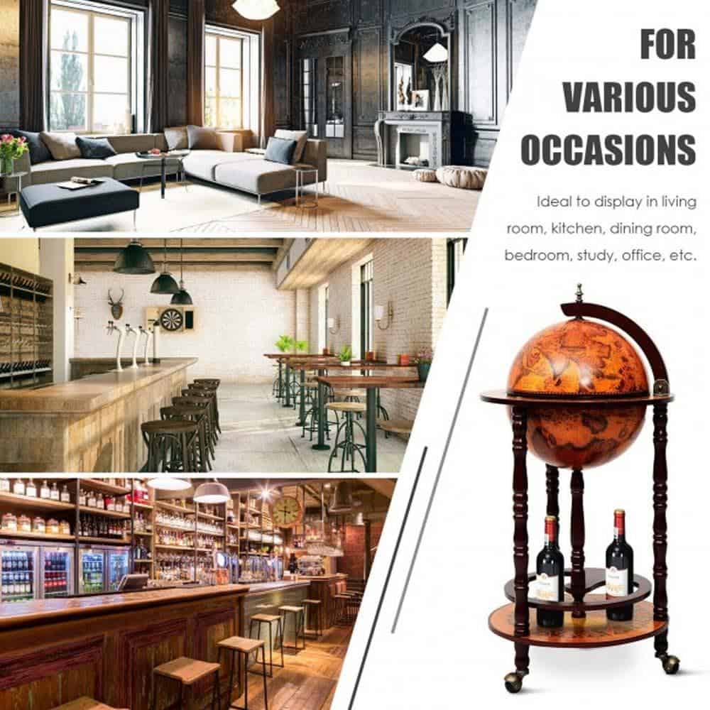 Xe Đẩy Rượu Costway Globus Bar HW47195 Xe Đẩy Rượu Costway Globus Bar HW47195