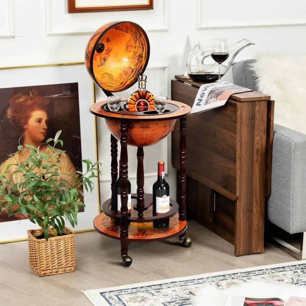 Xe Đẩy Rượu Costway Globus Bar HW47195 Xe Đẩy Rượu Costway Globus Bar HW47195