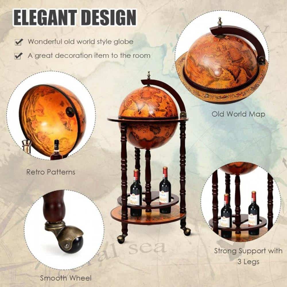 Xe Đẩy Rượu Costway Globus Bar HW47195 Xe Đẩy Rượu Costway Globus Bar HW47195