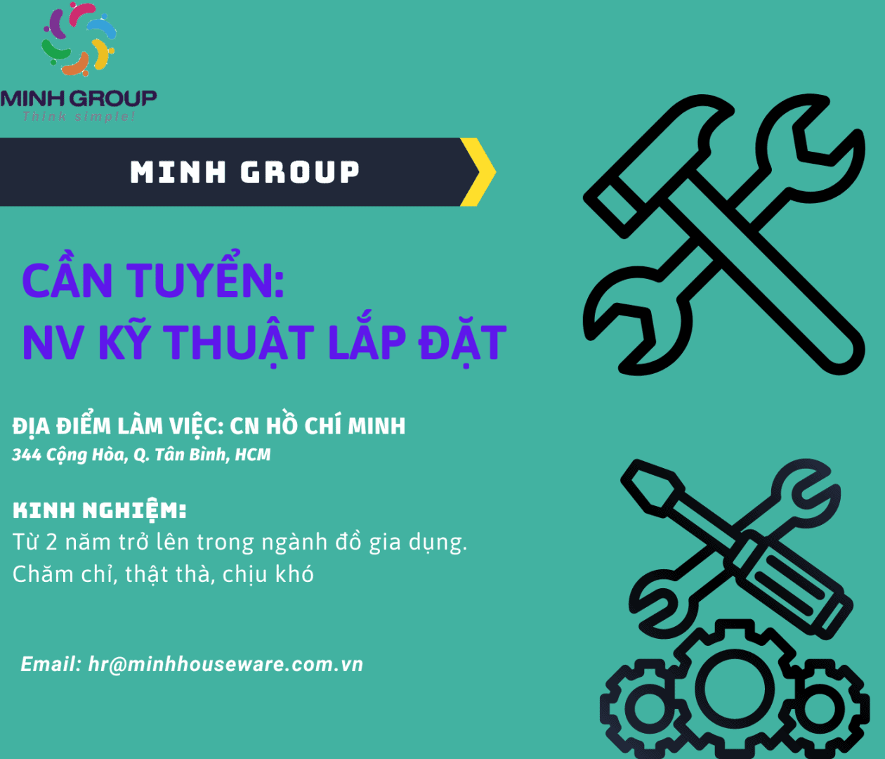 Tuyển dụng: Nhân viên kỹ thuật lắp đặt 1 ky thuat lap dat