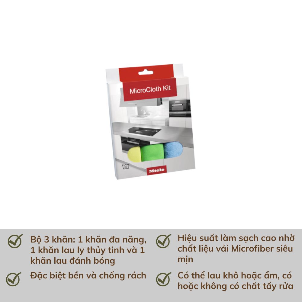 Bộ 3 khăn lau Miele Bo 3 khan lau Miele